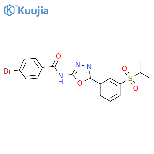 4-bromo-N-{5-3-(propane-2-sulfonyl)phenyl-1,3,4-oxadiazol-2-yl}benzamide structure