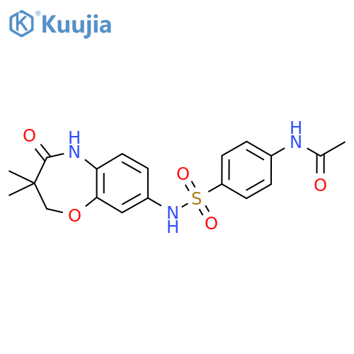 N-{4-(3,3-dimethyl-4-oxo-2,3,4,5-tetrahydro-1,5-benzoxazepin-8-yl)sulfamoylphenyl}acetamide structure