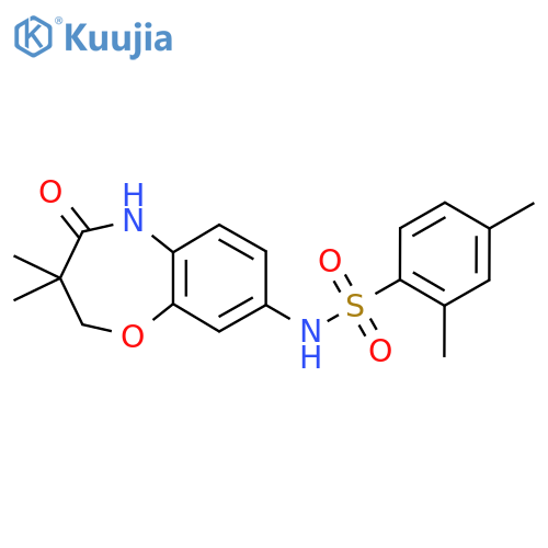 N-(3,3-dimethyl-4-oxo-2,3,4,5-tetrahydro-1,5-benzoxazepin-8-yl)-2,4-dimethylbenzene-1-sulfonamide structure