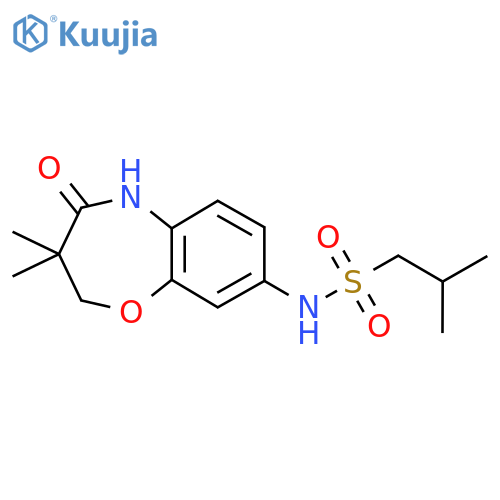 N-(3,3-dimethyl-4-oxo-2,3,4,5-tetrahydro-1,5-benzoxazepin-8-yl)-2-methylpropane-1-sulfonamide structure