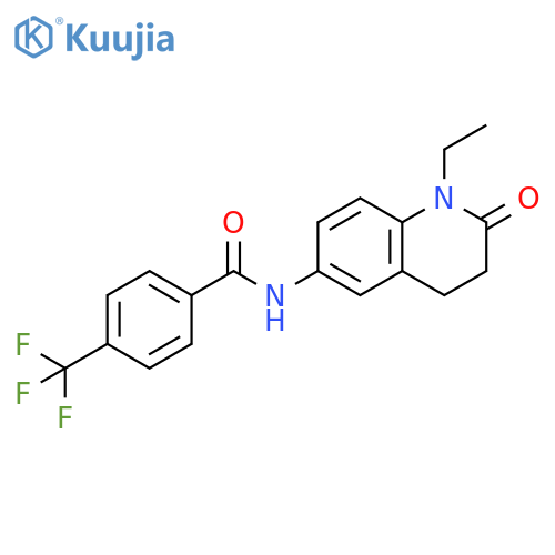 N-(1-ethyl-2-oxo-1,2,3,4-tetrahydroquinolin-6-yl)-4-(trifluoromethyl)benzamide structure