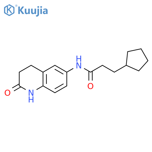 3-cyclopentyl-N-(2-oxo-1,2,3,4-tetrahydroquinolin-6-yl)propanamide structure