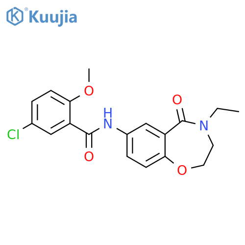 5-chloro-N-(4-ethyl-5-oxo-2,3,4,5-tetrahydro-1,4-benzoxazepin-7-yl)-2-methoxybenzamide structure