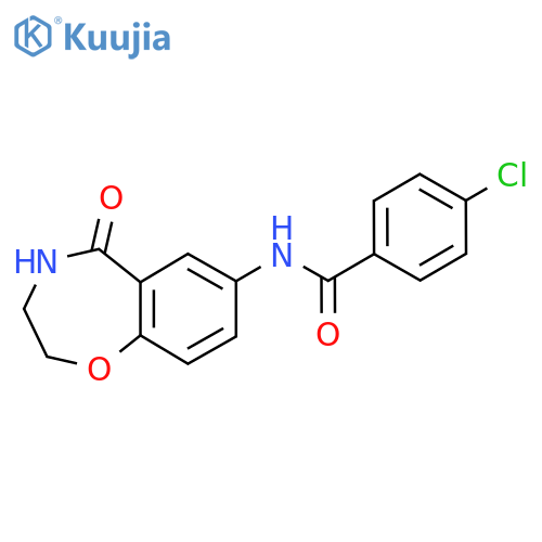 4-chloro-N-(5-oxo-2,3,4,5-tetrahydro-1,4-benzoxazepin-7-yl)benzamide structure