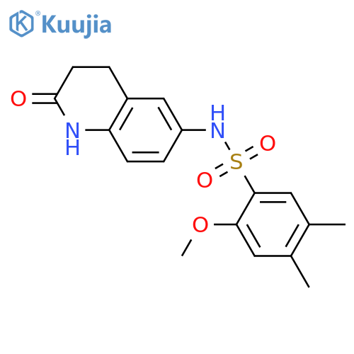 2-methoxy-4,5-dimethyl-N-(2-oxo-1,2,3,4-tetrahydroquinolin-6-yl)benzene-1-sulfonamide structure