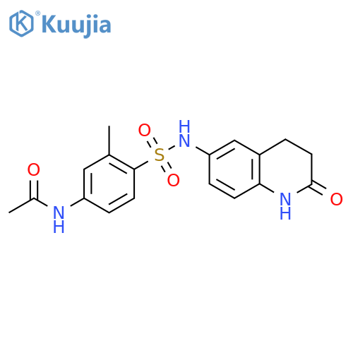 N-{3-methyl-4-(2-oxo-1,2,3,4-tetrahydroquinolin-6-yl)sulfamoylphenyl}acetamide structure
