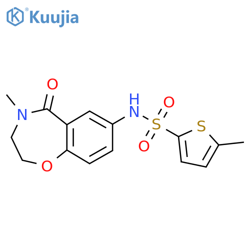 5-methyl-N-(4-methyl-5-oxo-2,3,4,5-tetrahydro-1,4-benzoxazepin-7-yl)thiophene-2-sulfonamide structure