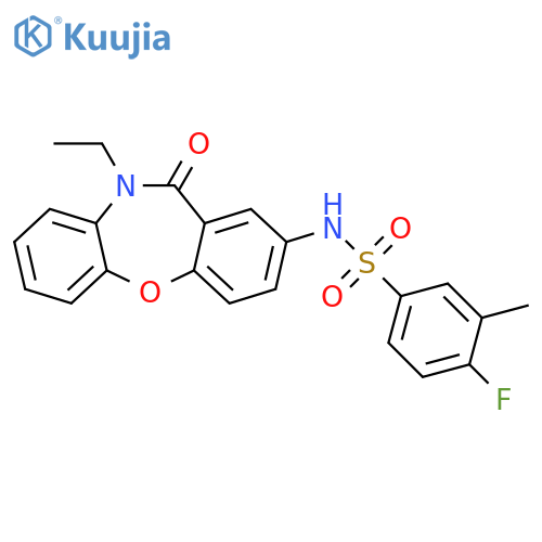 N-{9-ethyl-10-oxo-2-oxa-9-azatricyclo9.4.0.0^{3,8}pentadeca-1(11),3(8),4,6,12,14-hexaen-13-yl}-4-fluoro-3-methylbenzene-1-sulfonamide structure
