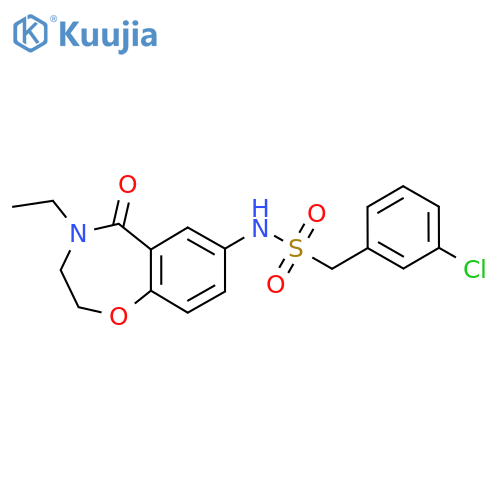 1-(3-chlorophenyl)-N-(4-ethyl-5-oxo-2,3,4,5-tetrahydro-1,4-benzoxazepin-7-yl)methanesulfonamide structure