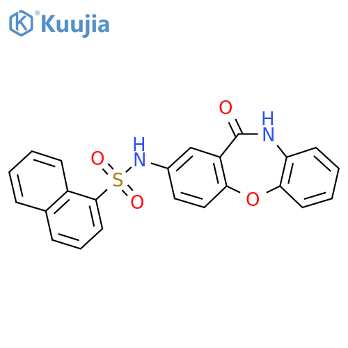N-{10-oxo-2-oxa-9-azatricyclo9.4.0.0^{3,8}pentadeca-1(11),3(8),4,6,12,14-hexaen-13-yl}naphthalene-1-sulfonamide structure