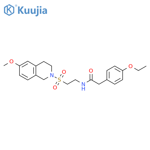 2-(4-ethoxyphenyl)-N-{2-(6-methoxy-1,2,3,4-tetrahydroisoquinolin-2-yl)sulfonylethyl}acetamide structure