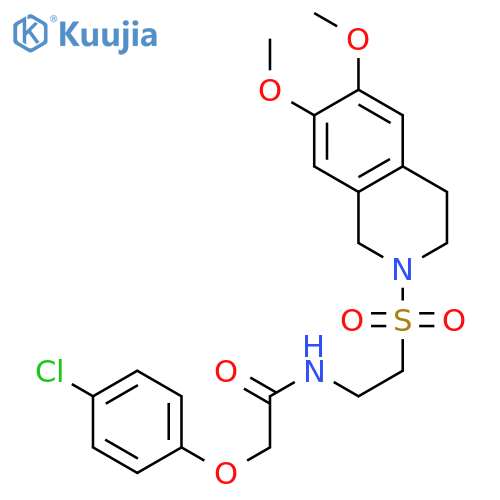 2-(4-chlorophenoxy)-N-{2-(6,7-dimethoxy-1,2,3,4-tetrahydroisoquinolin-2-yl)sulfonylethyl}acetamide structure