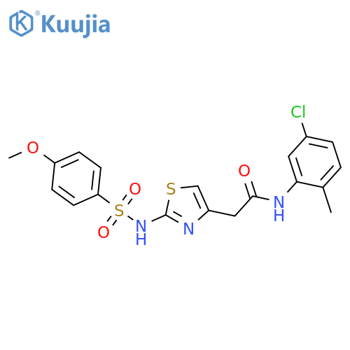 N-(5-chloro-2-methylphenyl)-2-2-(4-methoxybenzenesulfonamido)-1,3-thiazol-4-ylacetamide structure
