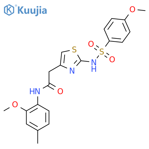 N-(2-methoxy-4-methylphenyl)-2-2-(4-methoxybenzenesulfonamido)-1,3-thiazol-4-ylacetamide structure