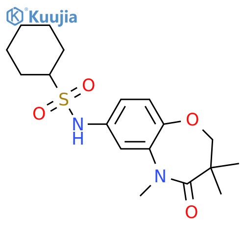 N-(3,3,5-trimethyl-4-oxo-2,3,4,5-tetrahydro-1,5-benzoxazepin-7-yl)cyclohexanesulfonamide structure