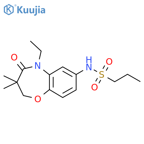 N-(5-ethyl-3,3-dimethyl-4-oxo-2,3,4,5-tetrahydro-1,5-benzoxazepin-7-yl)propane-1-sulfonamide structure
