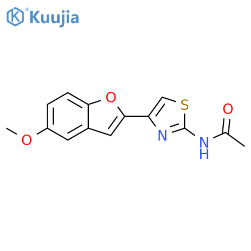 N-4-(5-methoxy-1-benzofuran-2-yl)-1,3-thiazol-2-ylacetamide structure