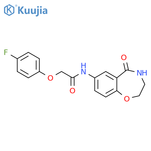 2-(4-fluorophenoxy)-N-(5-oxo-2,3,4,5-tetrahydro-1,4-benzoxazepin-7-yl)acetamide structure