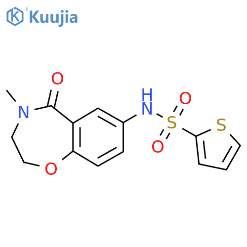 N-(4-methyl-5-oxo-2,3,4,5-tetrahydro-1,4-benzoxazepin-7-yl)thiophene-2-sulfonamide structure