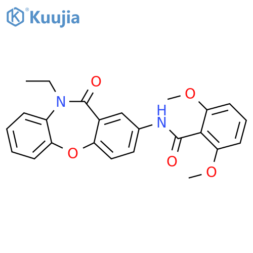 N-{9-ethyl-10-oxo-2-oxa-9-azatricyclo9.4.0.0^{3,8}pentadeca-1(11),3(8),4,6,12,14-hexaen-13-yl}-2,6-dimethoxybenzamide structure