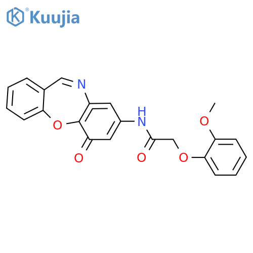 2-(2-methoxyphenoxy)-N-{10-oxo-2-oxa-9-azatricyclo9.4.0.0^{3,8}pentadeca-1(11),3(8),4,6,12,14-hexaen-13-yl}acetamide structure