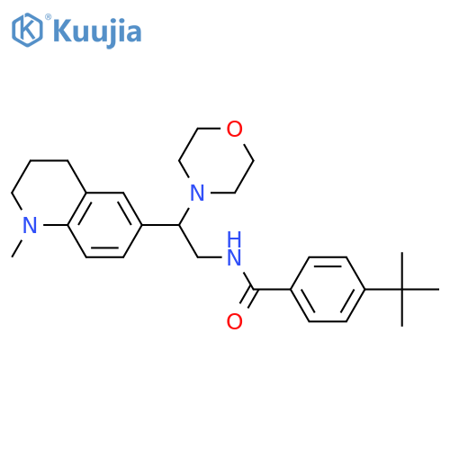 4-tert-butyl-N-2-(1-methyl-1,2,3,4-tetrahydroquinolin-6-yl)-2-(morpholin-4-yl)ethylbenzamide structure