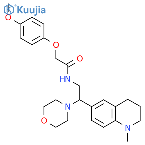 2-(4-methoxyphenoxy)-N-2-(1-methyl-1,2,3,4-tetrahydroquinolin-6-yl)-2-(morpholin-4-yl)ethylacetamide structure