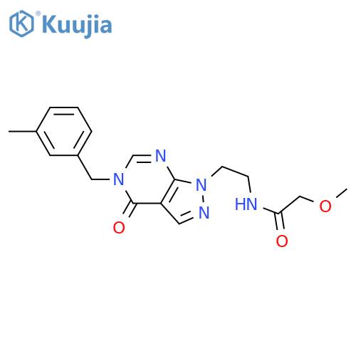 2-methoxy-N-(2-{5-(3-methylphenyl)methyl-4-oxo-1H,4H,5H-pyrazolo3,4-dpyrimidin-1-yl}ethyl)acetamide structure