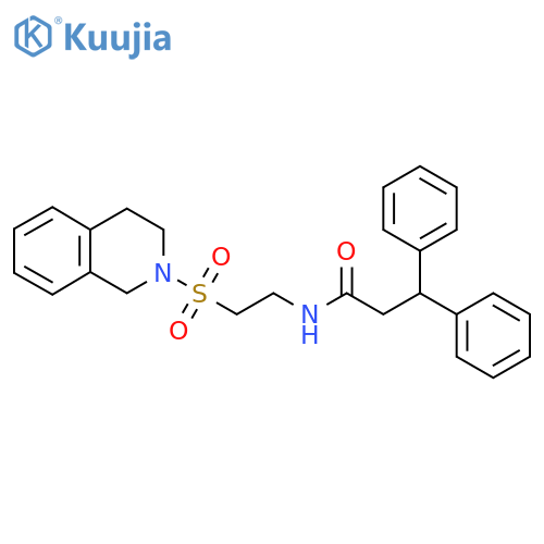 3,3-diphenyl-N-2-(1,2,3,4-tetrahydroisoquinoline-2-sulfonyl)ethylpropanamide structure