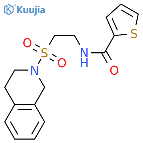 N-2-(1,2,3,4-tetrahydroisoquinoline-2-sulfonyl)ethylthiophene-2-carboxamide structure