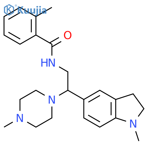 2-methyl-N-2-(1-methyl-2,3-dihydro-1H-indol-5-yl)-2-(4-methylpiperazin-1-yl)ethylbenzamide structure