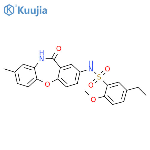 5-ethyl-2-methoxy-N-{6-methyl-10-oxo-2-oxa-9-azatricyclo9.4.0.0^{3,8}pentadeca-1(11),3(8),4,6,12,14-hexaen-13-yl}benzene-1-sulfonamide structure