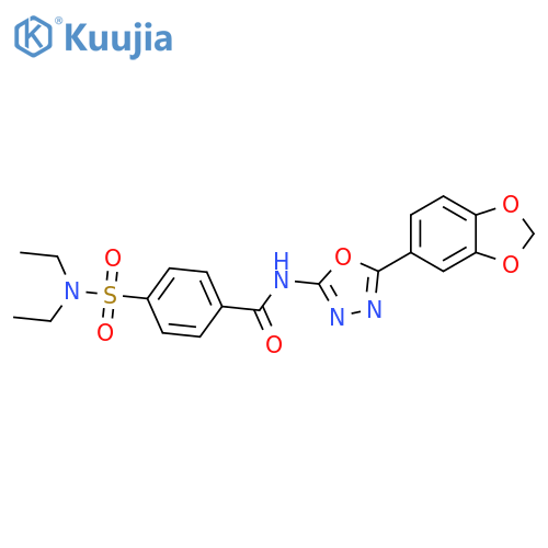 N-5-(2H-1,3-benzodioxol-5-yl)-1,3,4-oxadiazol-2-yl-4-(diethylsulfamoyl)benzamide structure