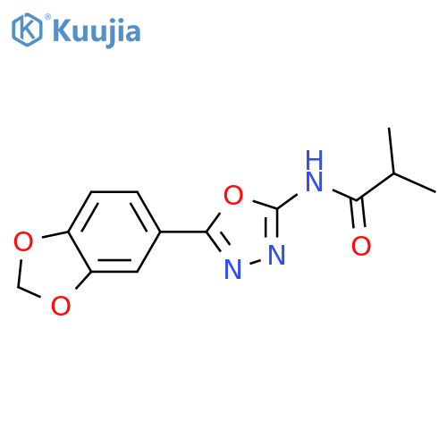 N-5-(2H-1,3-benzodioxol-5-yl)-1,3,4-oxadiazol-2-yl-2-methylpropanamide structure