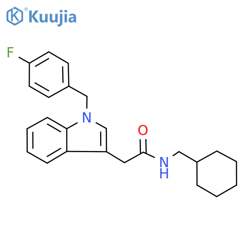 1H-Indole-3-acetamide, N-(cyclohexylmethyl)-1-[(4-fluorophenyl)methyl]- structure