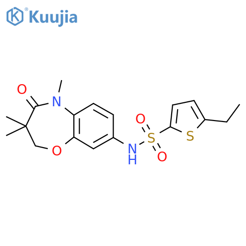 5-ethyl-N-(3,3,5-trimethyl-4-oxo-2,3,4,5-tetrahydro-1,5-benzoxazepin-8-yl)thiophene-2-sulfonamide structure