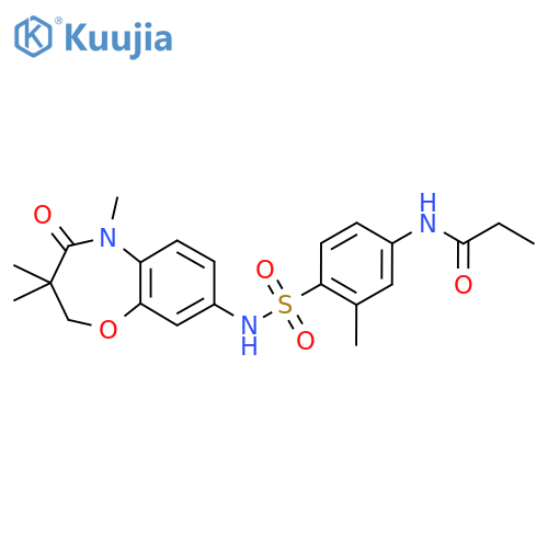 N-{3-methyl-4-(3,3,5-trimethyl-4-oxo-2,3,4,5-tetrahydro-1,5-benzoxazepin-8-yl)sulfamoylphenyl}propanamide structure