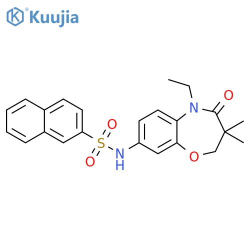 N-(5-ethyl-3,3-dimethyl-4-oxo-2,3,4,5-tetrahydro-1,5-benzoxazepin-8-yl)naphthalene-2-sulfonamide structure