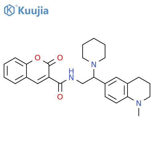 N-2-(1-methyl-1,2,3,4-tetrahydroquinolin-6-yl)-2-(piperidin-1-yl)ethyl-2-oxo-2H-chromene-3-carboxamide structure