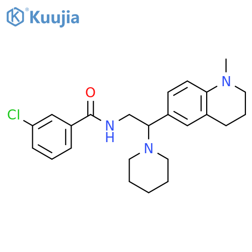 3-chloro-N-2-(1-methyl-1,2,3,4-tetrahydroquinolin-6-yl)-2-(piperidin-1-yl)ethylbenzamide structure