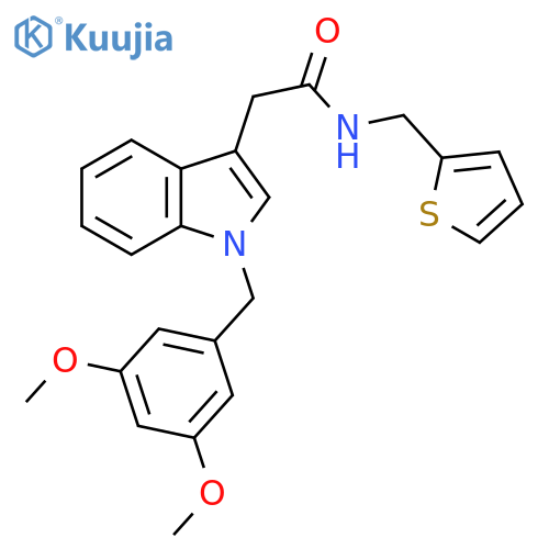2-{1-(3,5-dimethoxyphenyl)methyl-1H-indol-3-yl}-N-(thiophen-2-yl)methylacetamide structure