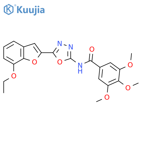 N-5-(7-ethoxy-1-benzofuran-2-yl)-1,3,4-oxadiazol-2-yl-3,4,5-trimethoxybenzamide structure