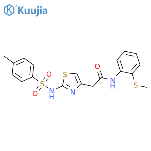 2-2-(4-methylbenzenesulfonamido)-1,3-thiazol-4-yl-N-2-(methylsulfanyl)phenylacetamide structure