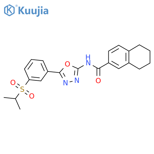 N-{5-3-(propane-2-sulfonyl)phenyl-1,3,4-oxadiazol-2-yl}-5,6,7,8-tetrahydronaphthalene-2-carboxamide structure