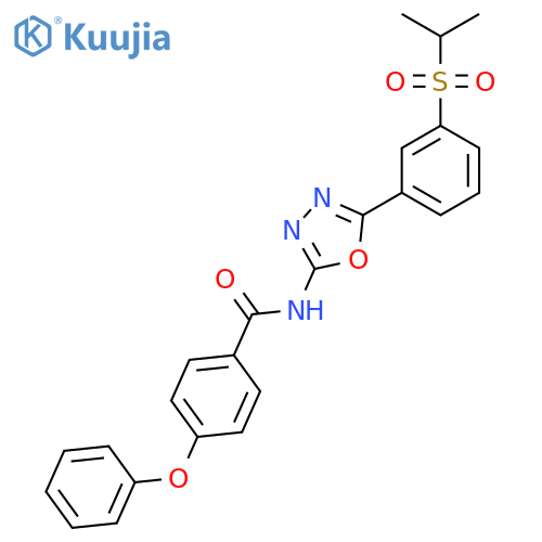 4-phenoxy-N-{5-3-(propane-2-sulfonyl)phenyl-1,3,4-oxadiazol-2-yl}benzamide structure