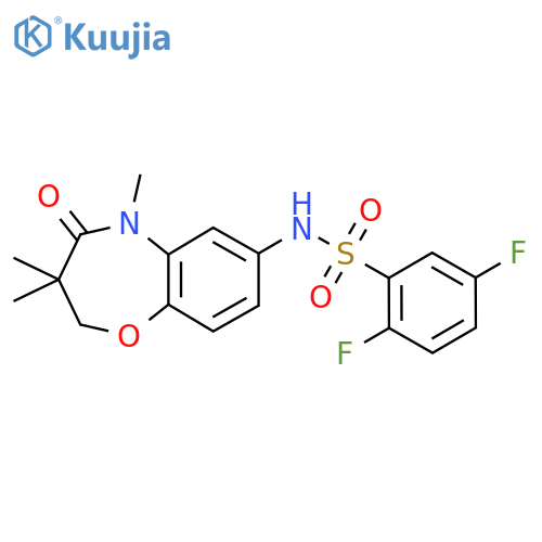 2,5-difluoro-N-(3,3,5-trimethyl-4-oxo-2,3,4,5-tetrahydro-1,5-benzoxazepin-7-yl)benzene-1-sulfonamide structure