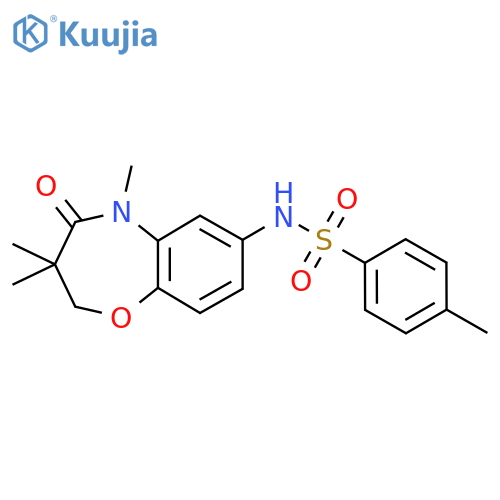 4-methyl-N-(3,3,5-trimethyl-4-oxo-2,3,4,5-tetrahydro-1,5-benzoxazepin-7-yl)benzene-1-sulfonamide structure