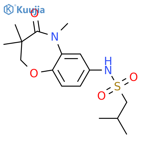 2-methyl-N-(3,3,5-trimethyl-4-oxo-2,3,4,5-tetrahydro-1,5-benzoxazepin-7-yl)propane-1-sulfonamide structure
