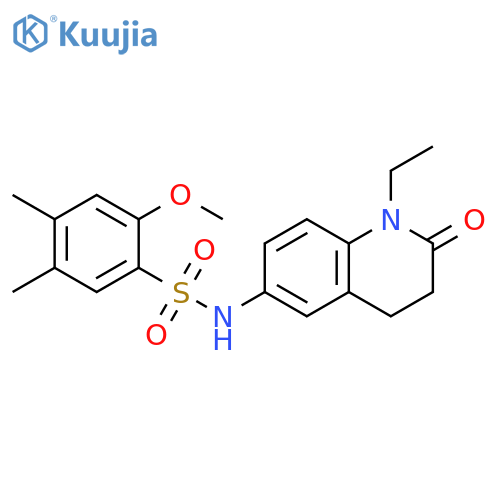N-(1-ethyl-2-oxo-1,2,3,4-tetrahydroquinolin-6-yl)-2-methoxy-4,5-dimethylbenzene-1-sulfonamide structure