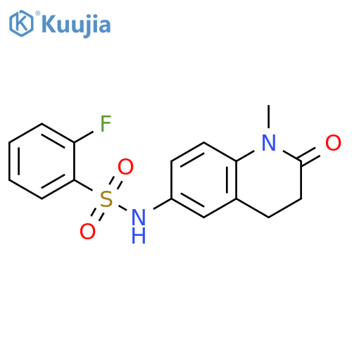 2-fluoro-N-(1-methyl-2-oxo-1,2,3,4-tetrahydroquinolin-6-yl)benzene-1-sulfonamide structure